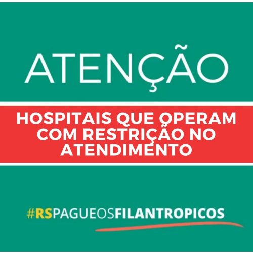 Hospitais que operam com restrições e Composição da Dívida do Governo com Instituições Filantrópicas