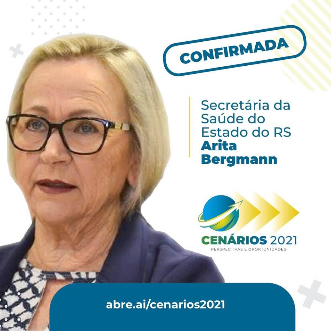 128427681_3514130735339105_6171080480610429651_o Presença Confirmada: Arita Bergmann Secretária Estadual de Saúde do Rio Grande do Sul