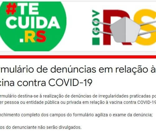 Secretaria da Saúde e Ministério Público do Estado lançam formulário de denúncias para fura-filas da vacina contra a Covid-19
